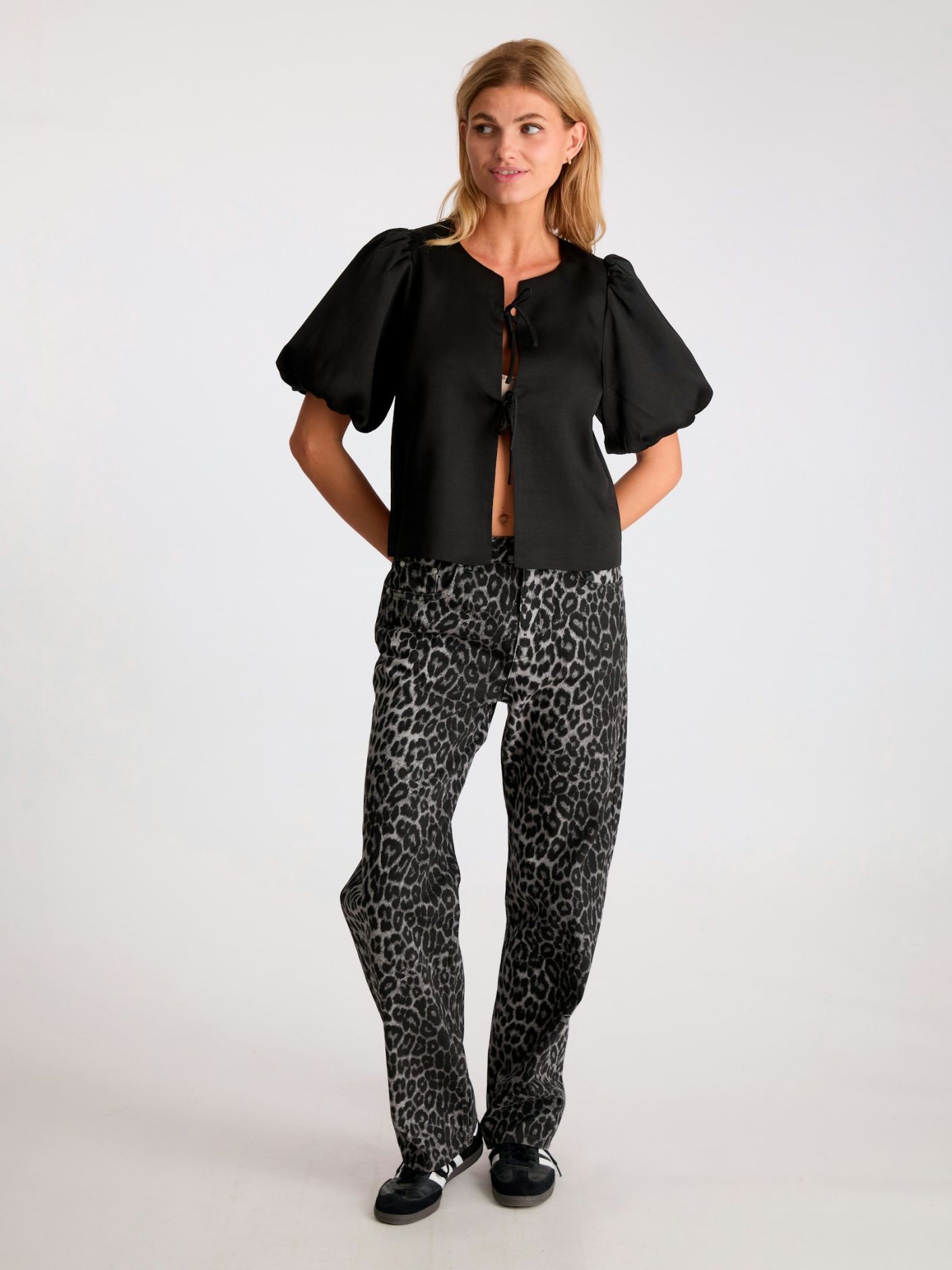 SIMONA LEOPARD PANTS GREY