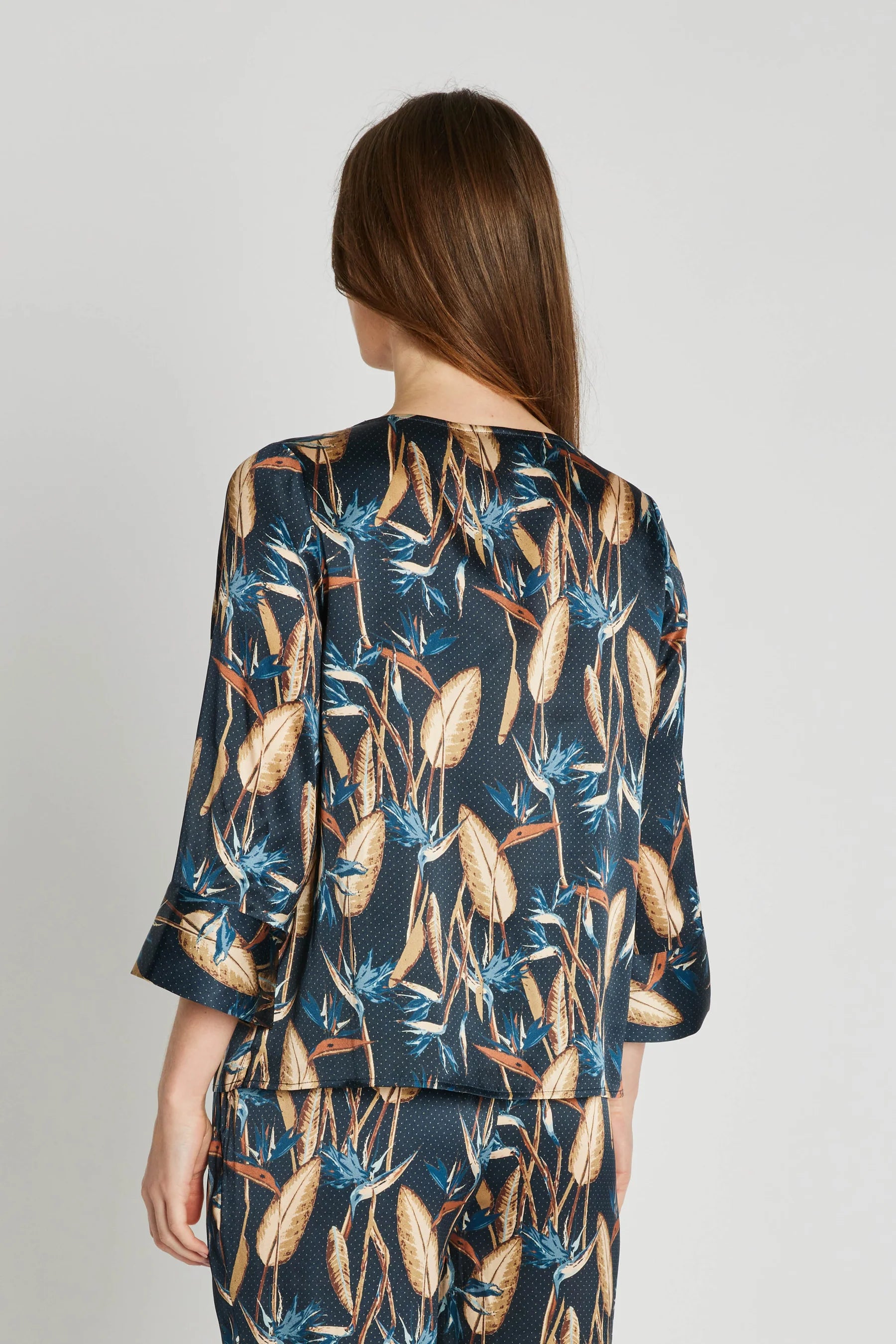 Silky Etta bluse - Blue print