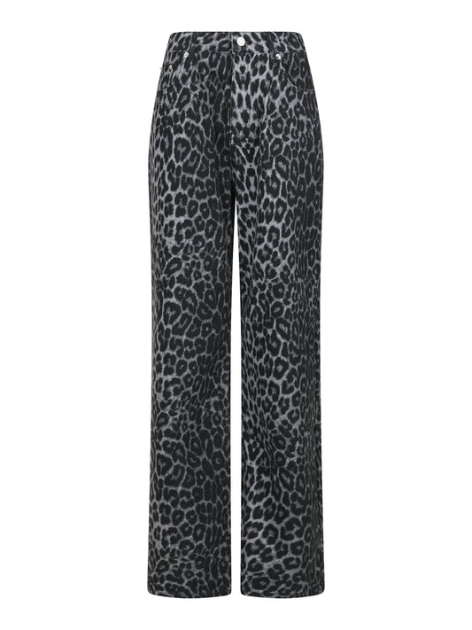 SIMONA LEOPARD PANTS GREY