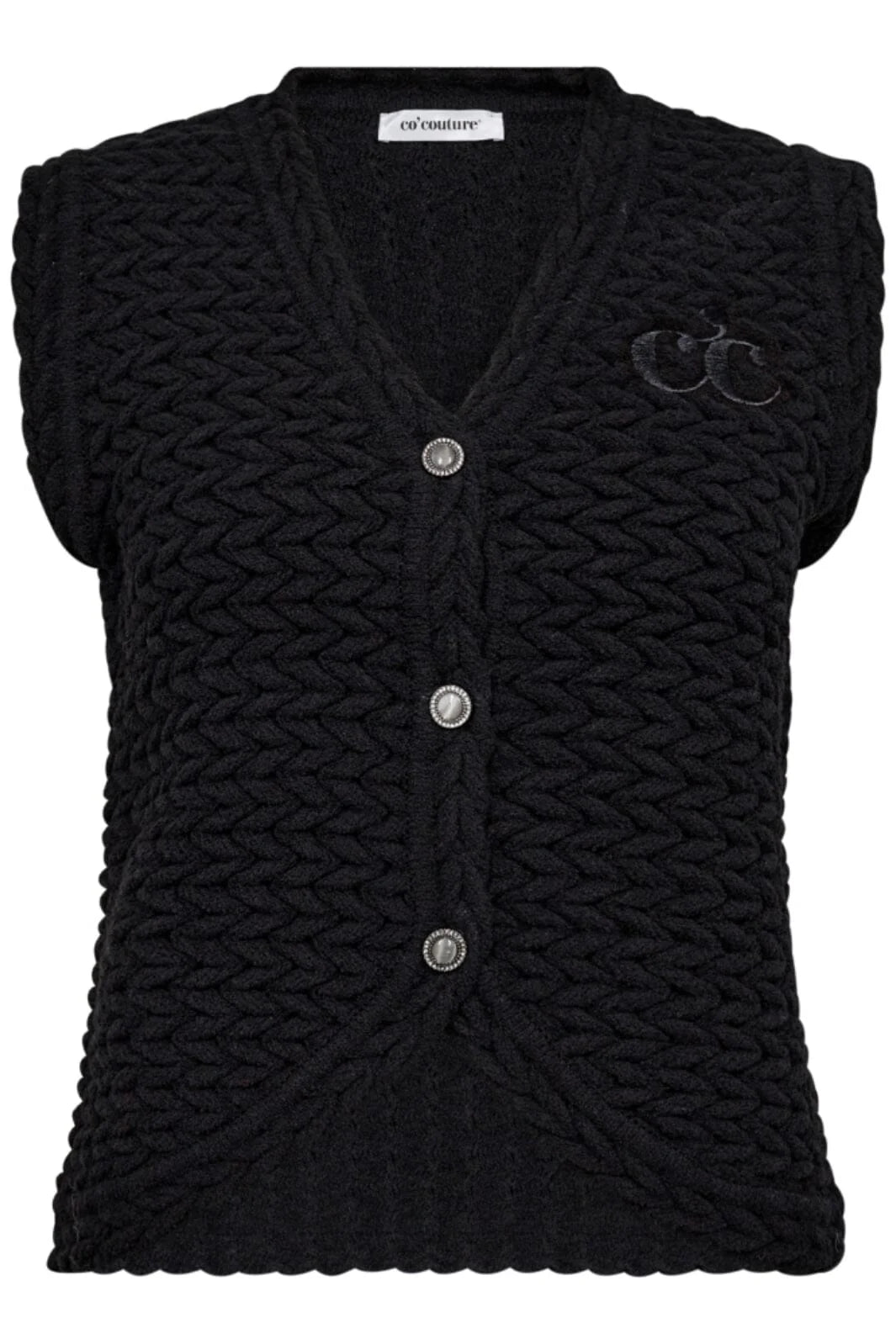 MILLYCC KNIT VEST - SORT