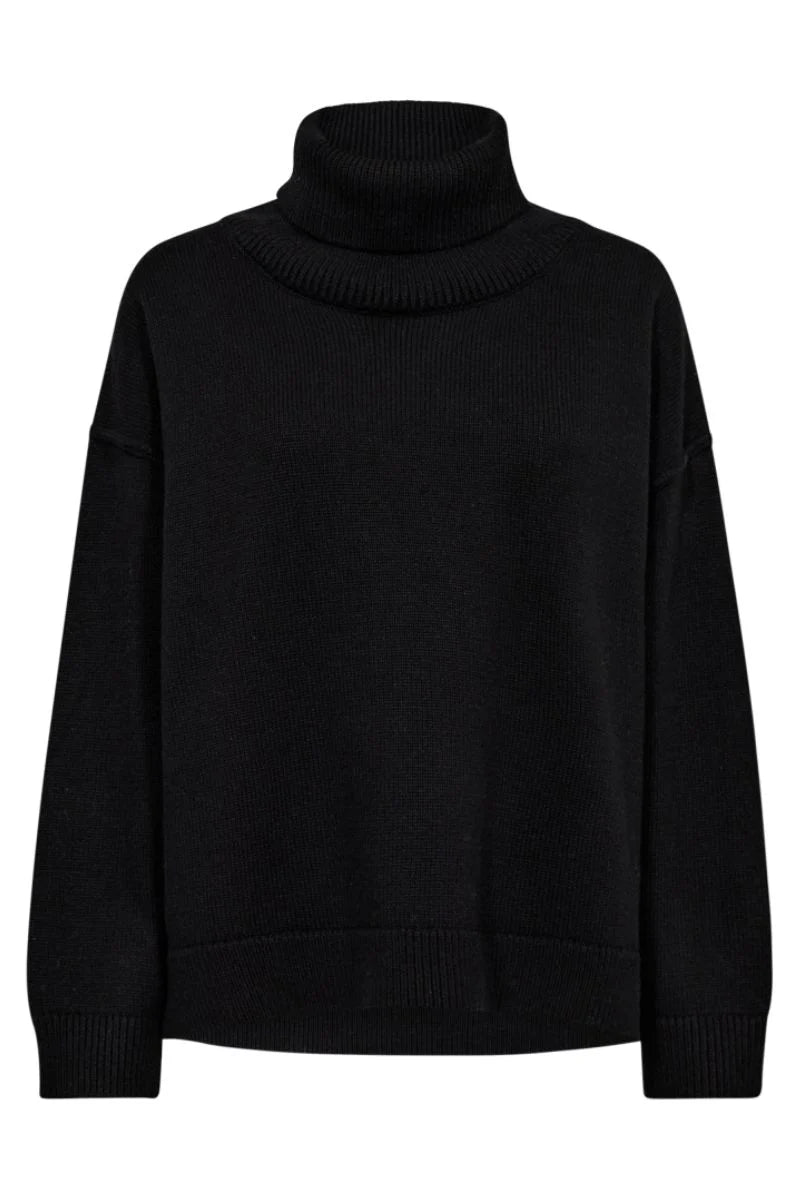 MajaCC Slit Roll Neck Black