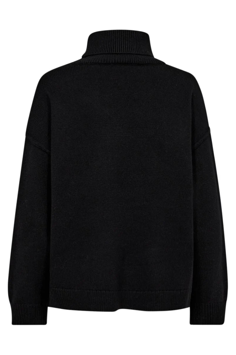 MajaCC Slit Roll Neck Black