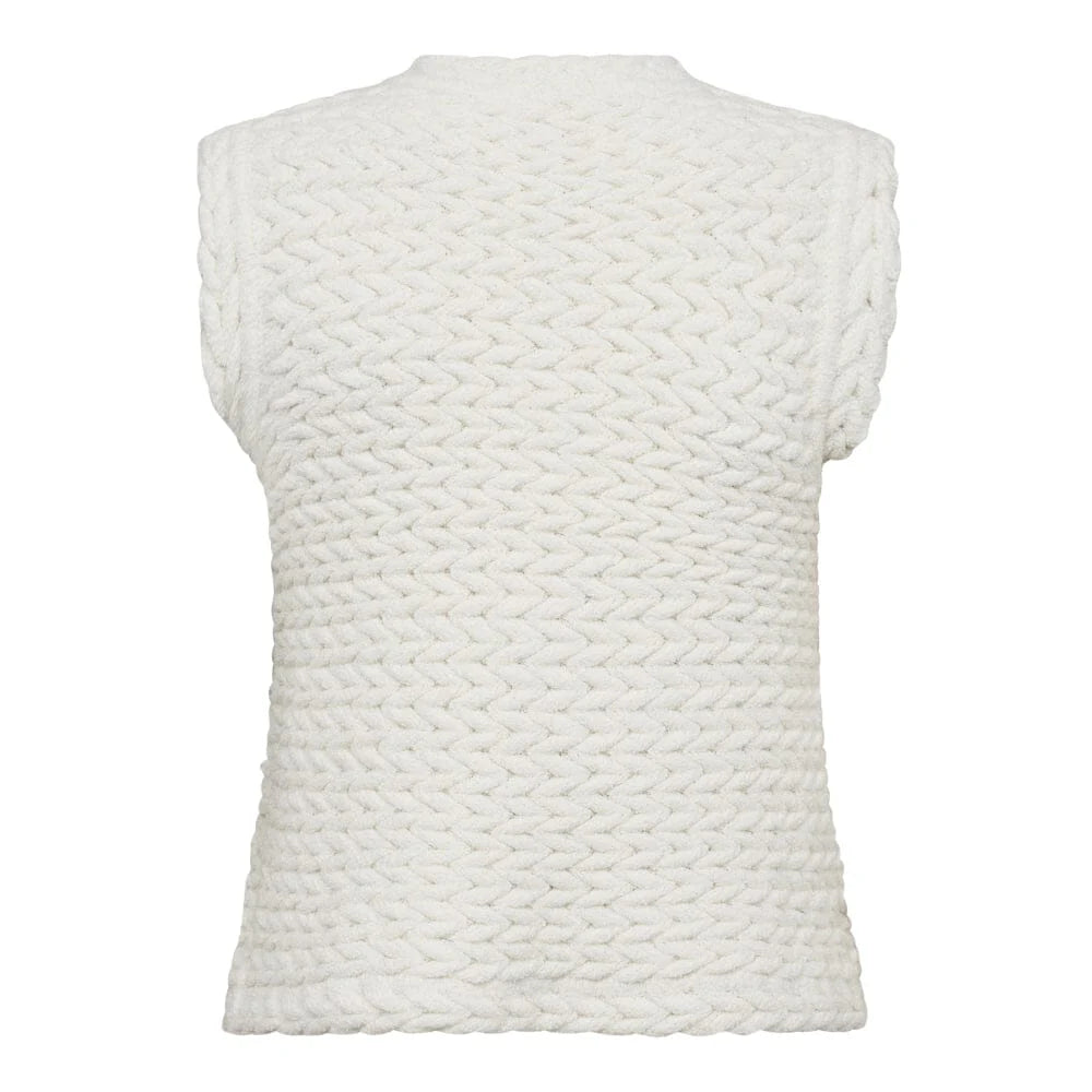 MILLYCC KNIT VEST - HVID